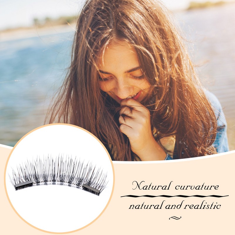 2 Pairs 3D False Magnetic Eyelashes No Glue- Reusable Fake