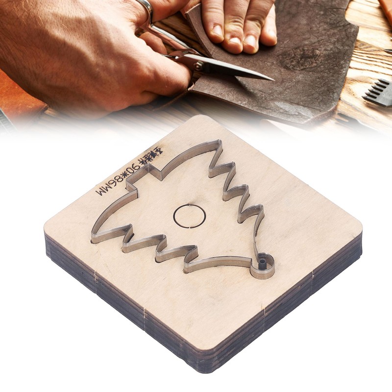 Leather Cutting Die Christmas Tree Alloy Steel and Birch Wood