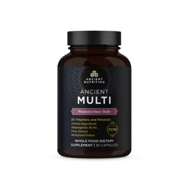 Multivitamin for Women by Ancient Nutrition, Ancient Multi Women's Once Daily Vitamin Supplement, Vitamin B, Vitamin C and Vitamin K2, Folate and Iron Supplement, Supports Bone and Blood Health, 30ct | Ancient Nutrition
