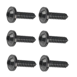 Dingtai Titanium M4 M5 M6 15 17 20 25mm Self Tapping Screw Torx Head Motorcycle Bolts Pack of 6 (Black, M5x15mm)