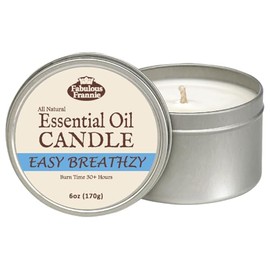 Fabulous Frannie Easy Breathzy All-Natural Soy Candles Cotton Wick High Pure Essential Oil Scent 40 Hours Burn Time Gift for Women & Men 6 Ounce (Pack of 1)