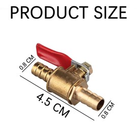 JNNJ Universal Brass Ball Valve, Brass Water Mini Ball Valve, Shut-off Switch, Brass Ball Valve, Pipe Fittings with Actuation Handle, for Motorcycles (8 mm)