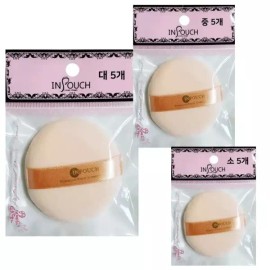 Chilseong Industrial 인파우치 OPP면분첩 대중소 5개 메이크업 분첩 퍼프 cKS6+2Wni Inpouch OPP Makeup Puff Case Large Medium Small 5-Pack cKS6+2Wni [Five big units]