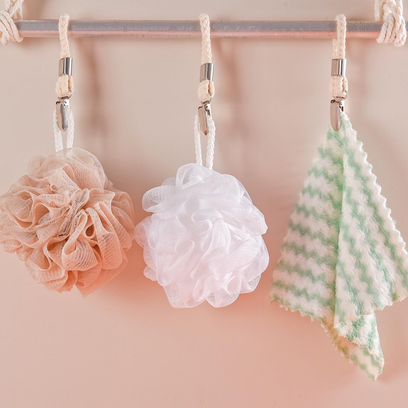 Ezranova Hanging Tea Towels Clip, 5 Pcs Brackets-Braided CottonTowel Clips