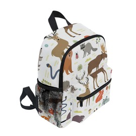 Children's Backpack Forest Animals Nursery Bag for Toddlers Girls Boys, gray, Kids Backpack