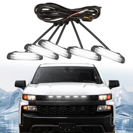 LED Front Grille Lights for 2019 Silverado 1500 Accessories 2020 2021 Grill Lights for Custom Trail Boss WT (White,5PCS)