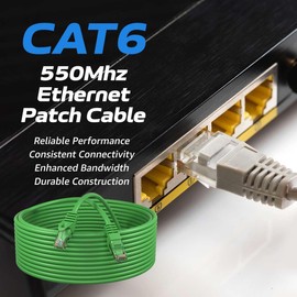Cables Direct Online Cat6 5FT Network Ethernet Patch Cable, 550Mhz Internet Wire, Compatible with PC, Laptop, Modem, Router, TVs, Printer Cord, Consoles for Home and Office, Green