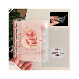 Transparent M5 Mini Size Seal Binder Clear Binder 3 Layer PP Sheet Sticker Notebook and 10 Film Set