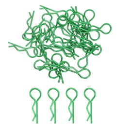 sourcing map 30pcs 30-Degree Angle RC Body Clips Bent Springy R Pins 24.3x1.2x8.4mm for All 1/8 1/10 1/12 Scale Model RC Car Crawler Truck,Shell Replacement Parts(Green)