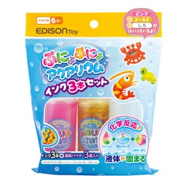 Edison KJT120303 Punyopunyo (Gooey) Aquarium Ink 3-Set Pink, Sparkling Gold, Sparkling White