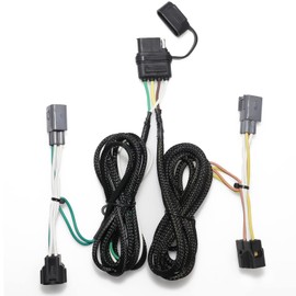 MECMO 4-Way Flat Trailer Wiring Harness 55363 for 1998-2006 Jeep Wrangler TJ Vehicle-Side 4 Pin Trailer Towing Hitch Wiring for Jeep TJ 4 Prong Trailer Light Plug, Plug & Play 4 Way Flat T-Connector