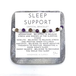 Sleep Support Bracelet - Crystal Bracelet for Insomnia - Crystals for Good Sleep - Help with Insomnia - Healing Crystal Bracelet (6.5 inch medium)