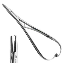 Professional Dental Orthodontic Forceps Surgical Needle Holder Locking Veterinary Suture Pliers Rubber Dam Clamps Hemostat Tissue Restorative Instruments (Mathieu Hook Tip 14cm)
