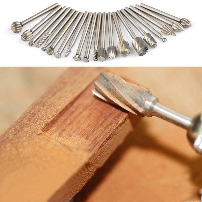 Tungsten Carbide HSS Rotary Burr Set - APlus 20pcs Wood