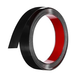 MECCANIXITY Black Trim Peel and Stick, Self Adhesive Mirror Trim Border 13ft x 1.2" Stainless Steel Mirror Finish Molding Tape Strips for Wall Cabinet Tile Edge Molding