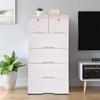 5 Tier Plastic Drawers Dresser Vertical Storage Tower with 6