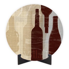 Bordeaux I (Wine Bottles I), Joyride Home Decor, JoyRide Home Décor Wood Plaque, 10"x10" Artist Designed Home Décor, Express Your Style.