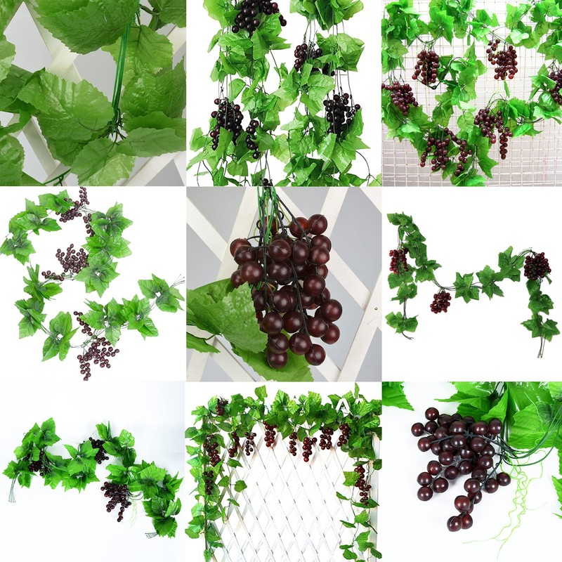 LONGHAO Artificial Grapes, Artificial Plastic Grape, Artificial Grape Vines, Artificial