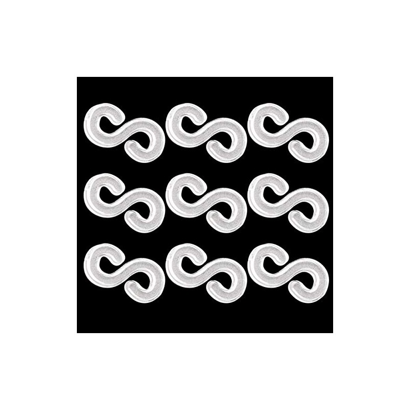 Tegg Loom Band Clips 200 PCS Clear Plastic S Clips