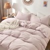 MooMee Bedding Duvet Cover Set 100% Washed Cotton Linen Like