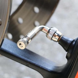 Set of 2 Motorcycle Air Valve, 90° Extension, L-Shaped, Air Valve, Air Valve, Motorbike, Air Pump, Extension Valve, Car, Tire, Tire Valve, Motorcycle, Repair Kit, Moped Bike (Silver)