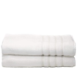 MOSOBAM 700 GSM Hotel Luxury Bamboo-Cotton, Bath Towel Sheets 35X70, White, Set of 2, Quick Dry, Soft Spa-Like Turkish Bathroom Sets, Oversized Extra Large Body Sheet Towels, Prime Bulk Clearance