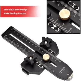 Saker Thin Rip Jig Table Saw Jig Guide, Thin Rip Jig Table Band Saw Router, Table Fast Ripping Guide with Roller Limiter Woodworking Tool Fit for 3/8 X 3/4in T Slot