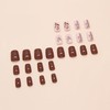 24 Pcs Valentine's Day Press on Nails Short Square Rose