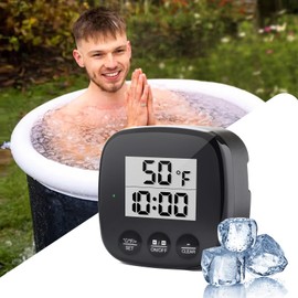 Ice Bath Thermometer, Water Bath Thermometer for Ice Bath, Cold Plunge Thermometer and Waterproof Timer, Floating Thermometer Gauges, Water Temperature Thermometer