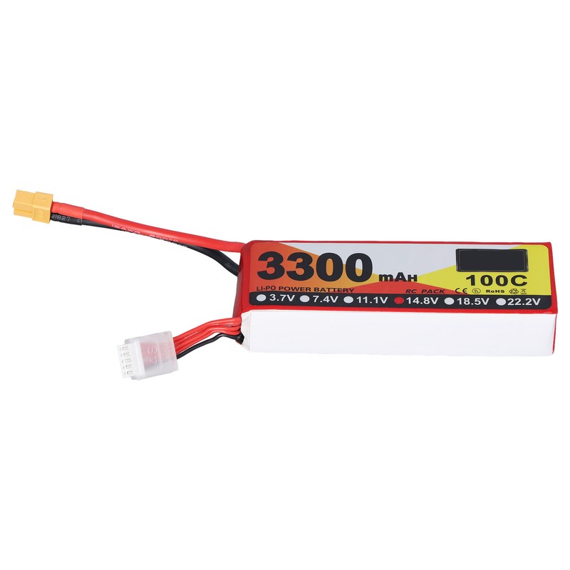 3300mAh Lipo Battery 100C Discharge Rate 14.8V 4S XT60 Plug