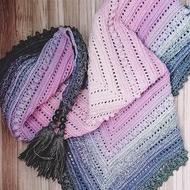 Troyarn Harmony Light Gradient Yarn Cotton Acrylic Glitter Blend,Soft Lightweight Sport Weight Glitter Yarn for Crochet, Knitting, Baby Blankets, Shawls,Summer Projects 1 Fine - 260g/1094 yd (123259)