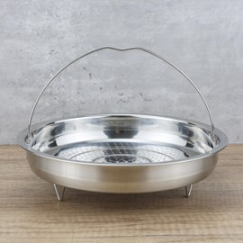 EIKS Stainless Steel Mesh Steamer Basket with Easy Lift Handle for Steaming Vegetables Dumplings Seafood Eggs (9.5" Diameter)