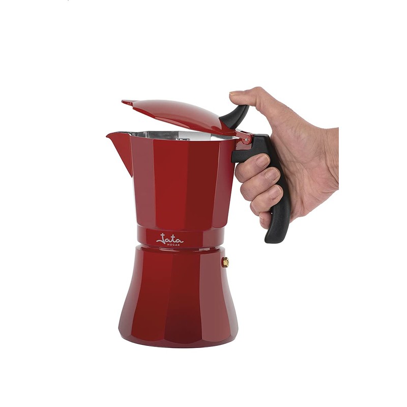 Cafetière Italienne JATA HCAF2009 Rouge Aluminium (9 Cups)