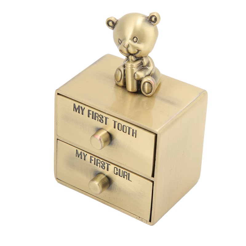 Tooth Box Metal Cute BearShape Storage Case with 2 Drawers