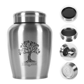 Decorative Large Urns for Ashes Up to 180 lbs, Tree of Life Funeral Urn for Mom Dad with Velvet Bag, Urns for Human Ashes Adult Male Female