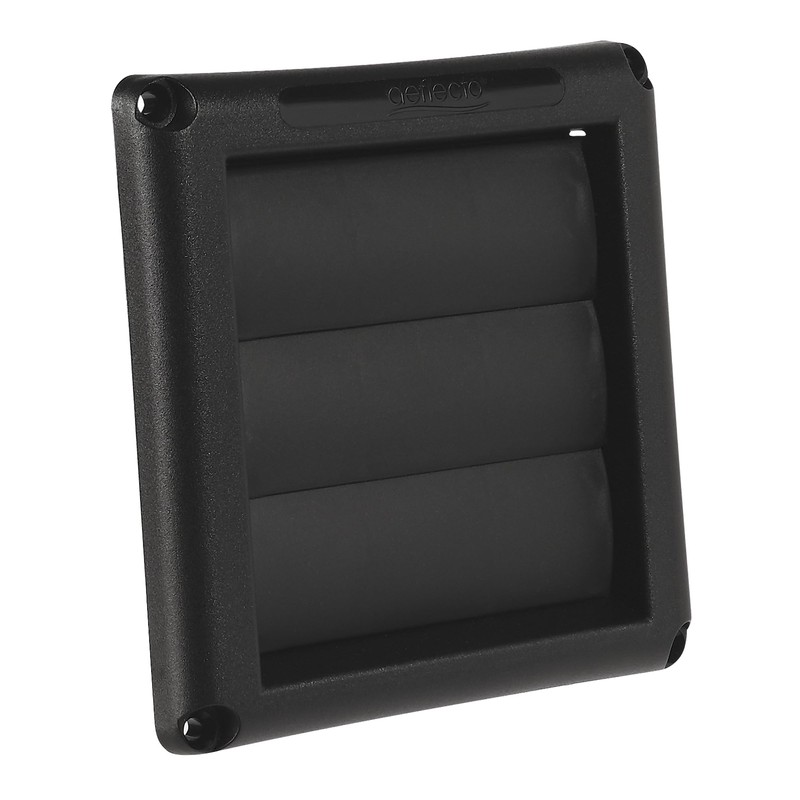 Deflecto Supurr-Vent Louvered Hood, Black - 4" Diameter