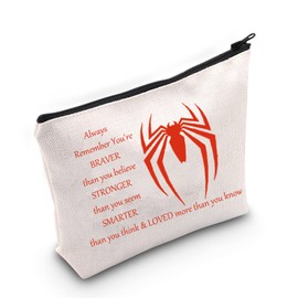 LEVLO Spider Movie Cosmetic Make Up Bag Movie Fans Inspired Gift You Are Braver Stronger Smarter Than You Think Spider Makeup Zipper Pouch Bag For Women Girls (Spider Bag)