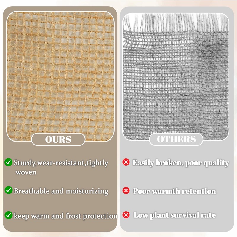 40 inches X 15 FT Natural Burlap Fabrics Plant Covers