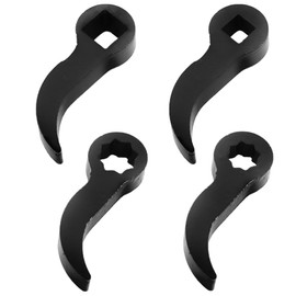 TWZKXC 4 Pack Pry Bar Wrench Adaptor Head Set, 1/2" 3/8" Crowbar Adapter Head Half Shaft Removal Car Repairing Tools for Tight Spaces Removal Tool, 2 Sizes Square and Plum, Thickening Steel, Black