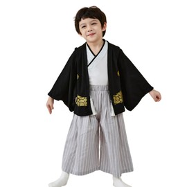SLINX HF18 Baby Boys' Kimono Set, Haori Hakama, Hakama, Haori Hakama, Kimono, Kimono, Shrine Visit, First Festival, Shichi-Go-San Children's Clothing, Costume, First Festival, Celebration, New Year,