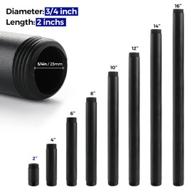 3/4"x 11" Industrial Pipe - Home Expert 10 Pack Black Malleable Cast Iron Pipe Heavy Duty Pre Cut Metal Pipe Threaded Gray Pipe Fitting for Industrial Vintage Style DIY Project