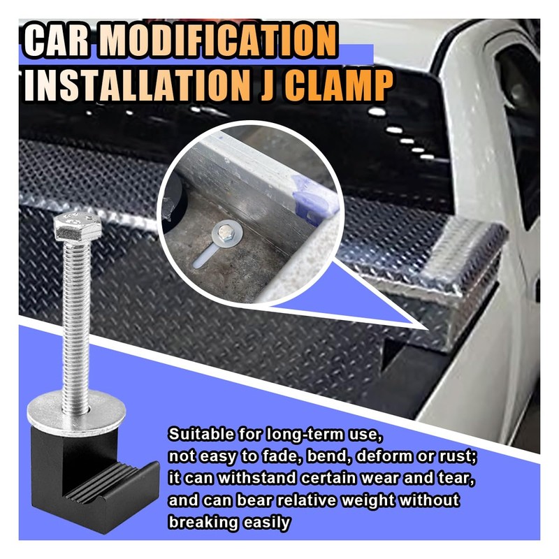 4PCS Truck Tool Box Mounting Kit, J Hook Truck Toolbox