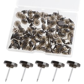 QIYUDA 100PCS Black Thumb Tacks for Wall with 1 Box, Heavy Duty Push Pins