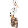 Pelican Statue – 24" Tall White Coastal Bird Sculpture on