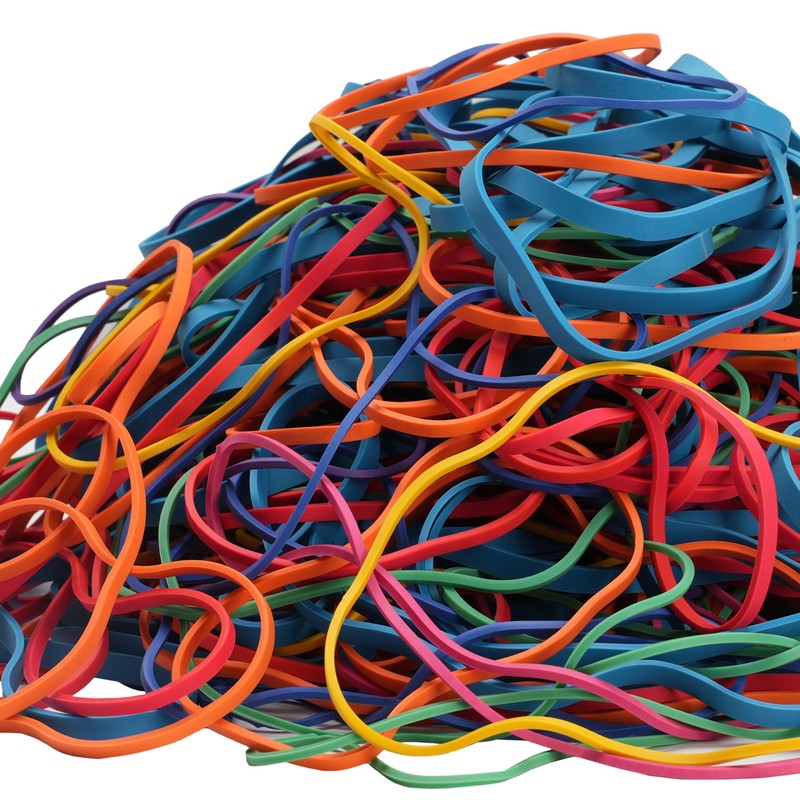 Rubber Bands Assorted Sizes Large 0.5lb Size117A #117B, 8in, 4-4/5"
