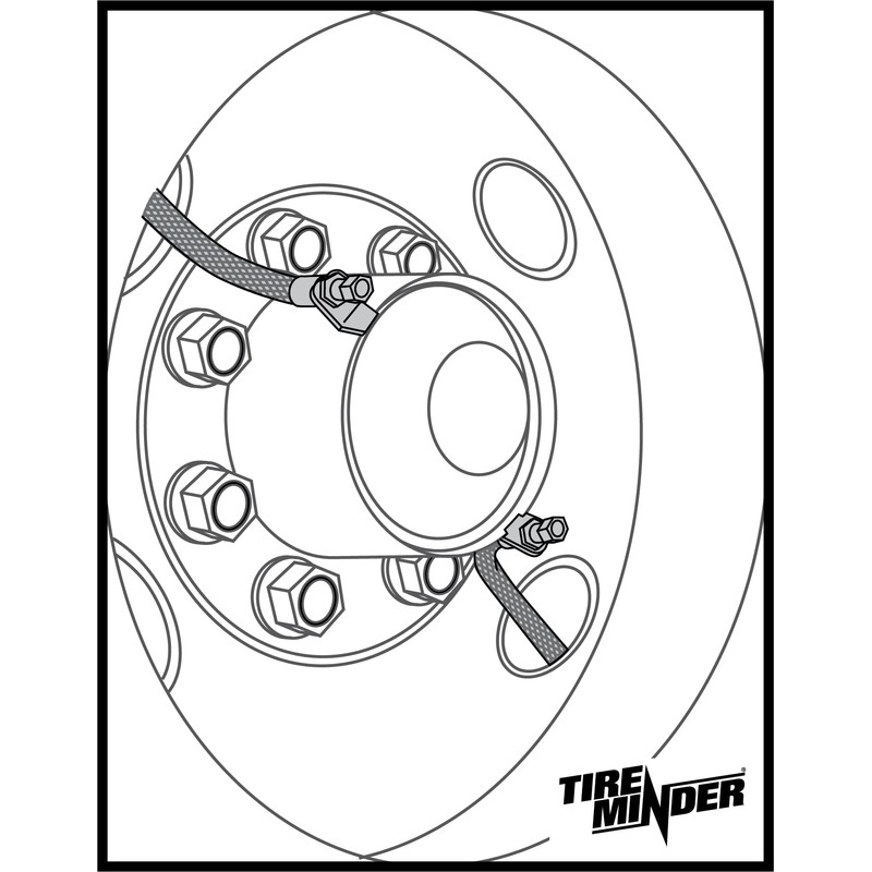 TireMinder 16-19.5 Inch Braided Steel Valve Extender Kit for Dually