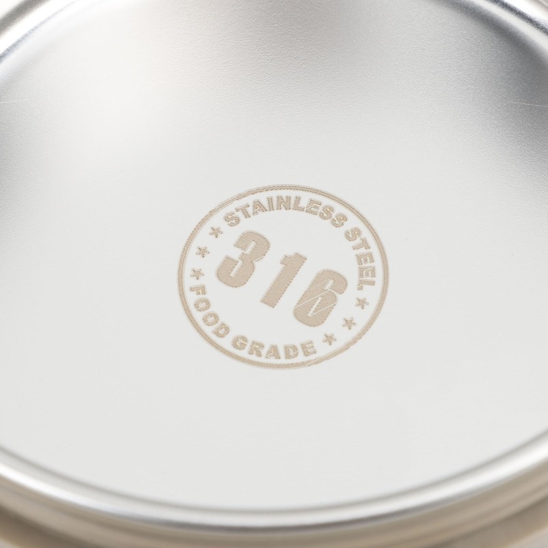 Bento Box Round Lunch Box Coffee Brown Stainless Steel Leakage