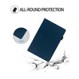 Case for COLORROOM C5 Android 14 Tablet 11 Inch 2024 Upgraded Version，Premium Leather Business Folio Stand Cover with Hand Strap for Tablet,Blue.