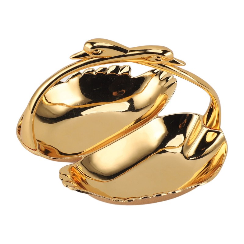 Double Fruit Plate Zinc Alloy Dual Fruit Tray Decorative Fruit