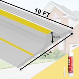 DGSL 10FT Universal Garage Door Bottom Threshold Seal Strip with Adhesives, Weatherproof Rubber DIY Weather Stripping Replacement for Garage Door, Gray